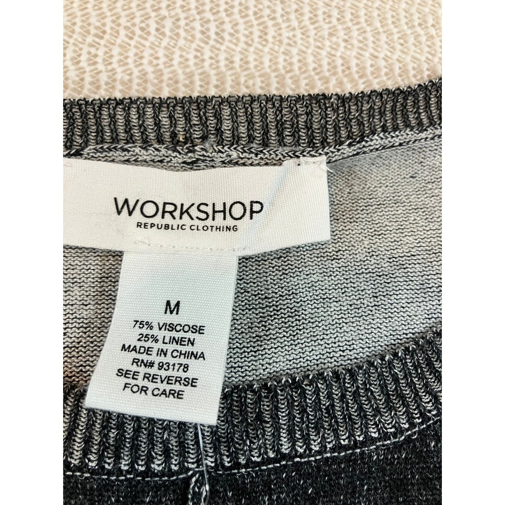 Workshop Womens Grey Knit Short Sleeve Top Size Medium NWT Charcoal Crewneck - Picture 6 of 6